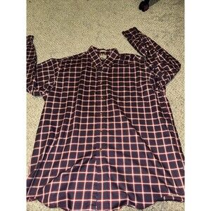 LL Bean Shirt Mens XL US Coast Guard Tartan Plaid Button Down Long Sleeve Shirt